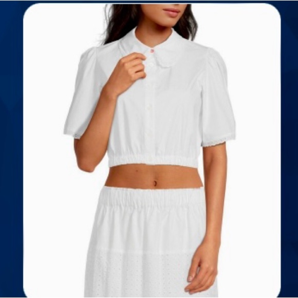 COPY - Cute Crisp White White cropped top, size 8, NWT.